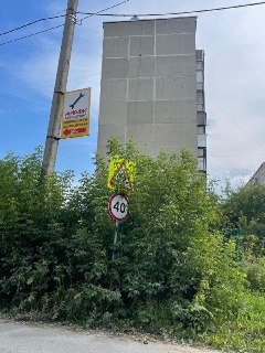 Опасная ситуация на перекрестке в Миассе: заросли скрывают дорожные знаки